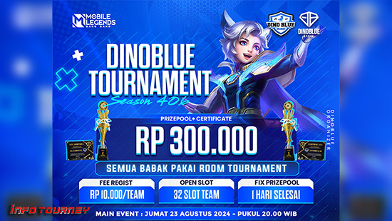 turnamen ml mlbb mole mobile legends agustus 2024 dinoblue season 406 logo