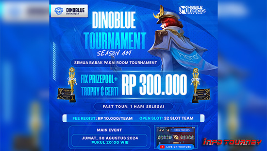 turnamen ml mlbb mole mobile legends agustus 2024 dinoblue season 409 logo