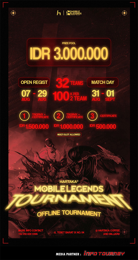 turnamen ml mlbb mole mobile legends agustus 2024 hartaka tour poster