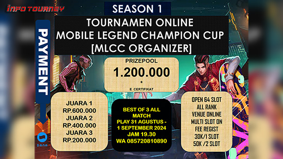 turnamen ml mlbb mole mobile legends agustus 2024 mlcc organizer season 1 logo