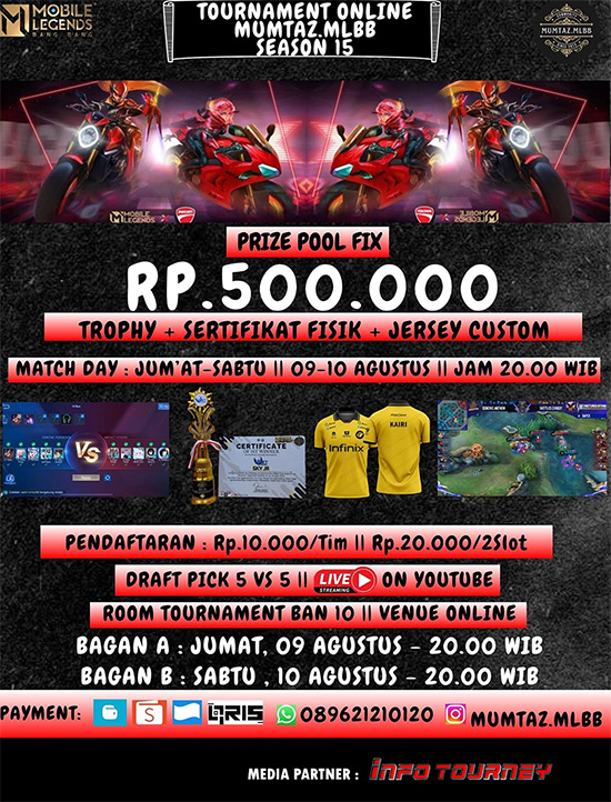turnamen ml mlbb mole mobile legends agustus 2024 mumtaz season 15 poster
