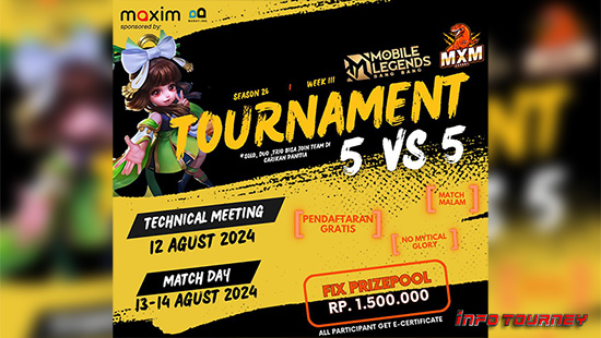 turnamen ml mlbb mole mobile legends agustus 2024 mxm esport season 26 week 3 logo