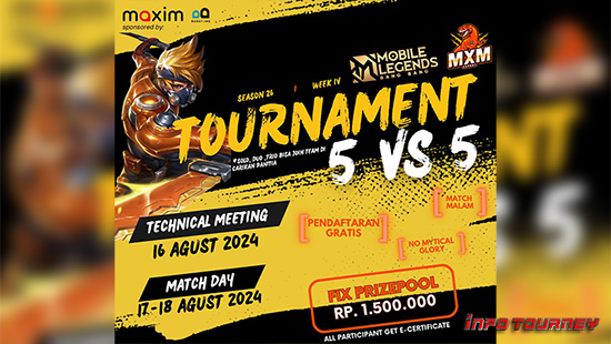 turnamen ml mlbb mole mobile legends agustus 2024 mxm esport season 26 week 4 logo
