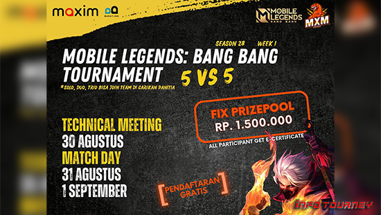 turnamen ml mlbb mole mobile legends agustus 2024 mxm esport season 28 week 1 logo