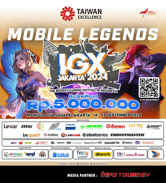turnamen ml mlbb mole mobile legends september 2024 igx jakarta 2024 poster