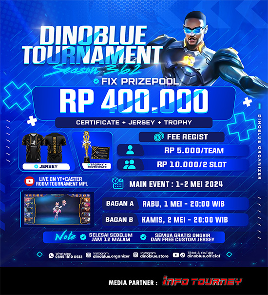 turnamen ml mlbb mole mobile legends mei 2024 dino blue season 362 poster