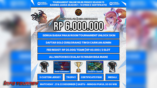 turnamen ml mlbb mole mobile legends desember 2024 prince organizer season 15 logo
