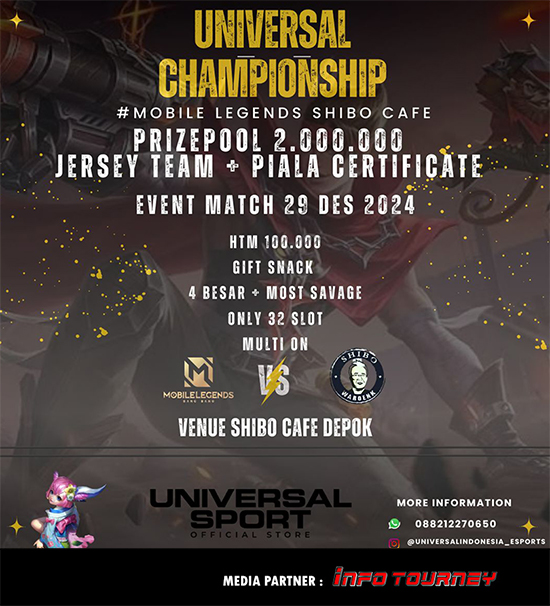 turnamen ml mlbb mole mobile legends desember 2024 universal championship poster