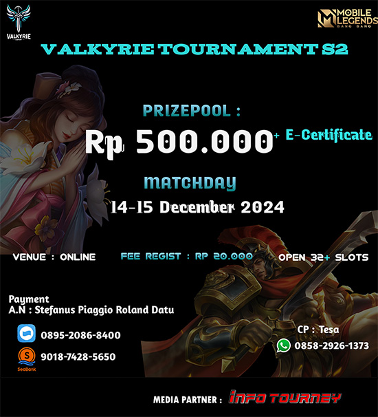 turnamen ml mlbb mole mobile legends desember 2024 valkyrie tour season 2 poster