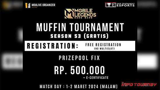 turnamen ml mlbb mole mobile legends maret 2024 muffin season 53 logo