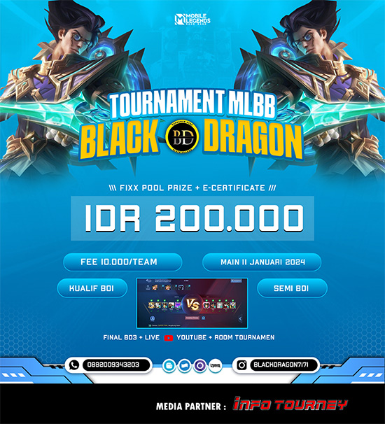 turnamen ml mlbb mole mobile legends januari 2024 black dragon poster 1