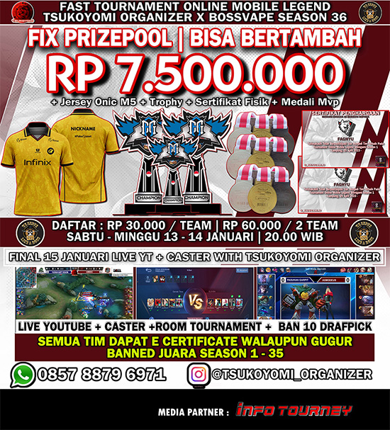 turnamen ml mlbb mole mobile legends januari 2024 tsukoyomi x bossvape season 36 poster