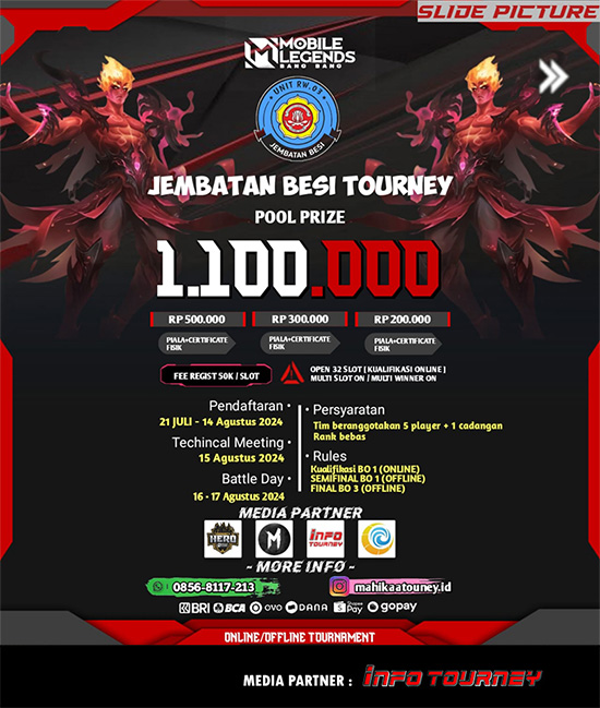 turnamen ml mlbb mole mobile legends agustus 2024 jembatan besi tour poster 1