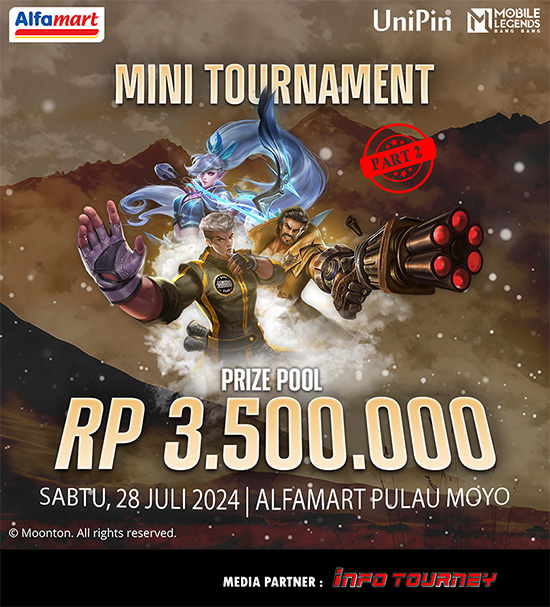 turnamen ml mlbb mole mobile legends juli 2024 alfamart mini tour poster