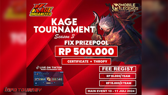 turnamen ml mlbb mole mobile legends juli 2024 kage organizer season 3 logo