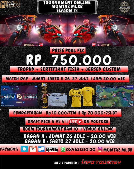 turnamen ml mlbb mole mobile legends juli 2024 mumtaz season 13 poster