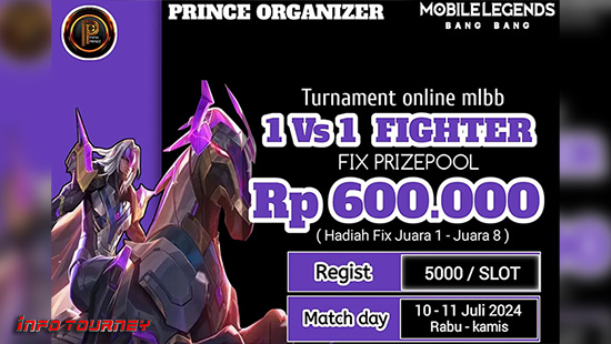 turnamen ml mlbb mole mobile legends juli 2024 prince organizer 1vs1 fighter logo 1