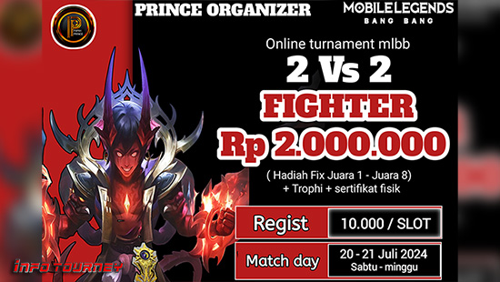 turnamen ml mlbb mole mobile legends juli 2024 prince organizer 2vs2 fighter logo