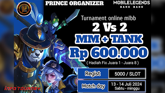 turnamen ml mlbb mole mobile legends juli 2024 prince organizer 2vs2 marksman tank logo