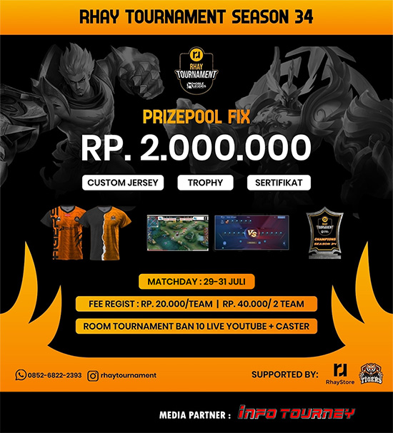 turnamen ml mlbb mole mobile legends juli 2024 rhay tour season 34 poster