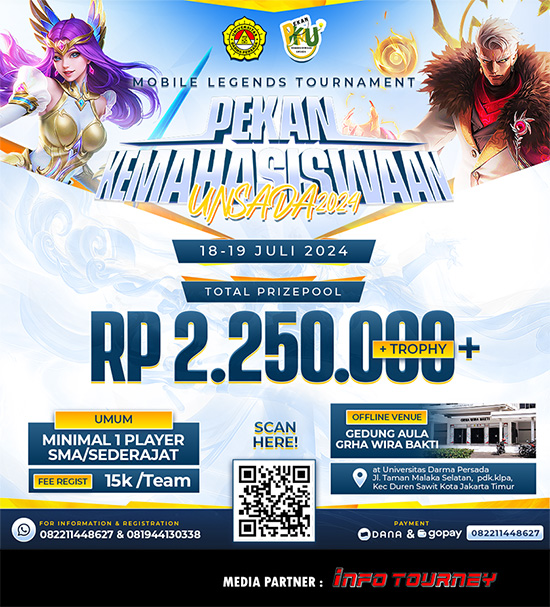turnamen ml mlbb mole mobile legends juli 2024 unsada 2024 poster