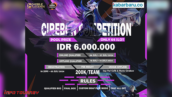 turnamen ml mlbb mole mobile legends juni 2024 cirebon competition logo
