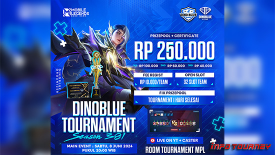turnamen ml mlbb mole mobile legends juni 2024 dino blue season 381 logo