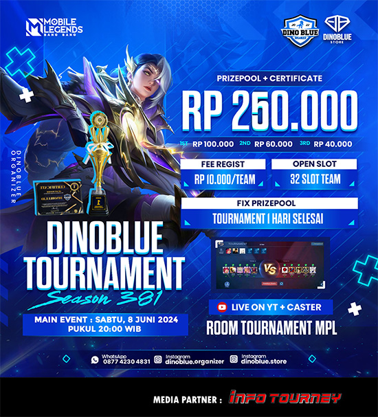 turnamen ml mlbb mole mobile legends juni 2024 dino blue season 381 poster