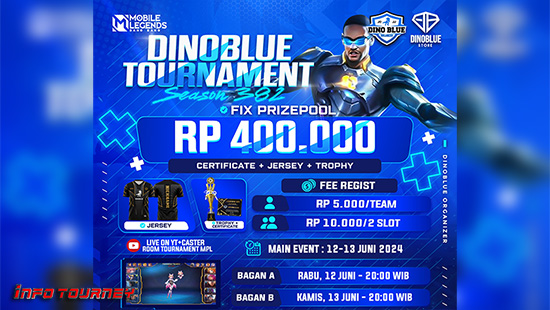 turnamen ml mlbb mole mobile legends juni 2024 dino blue season 382 logo