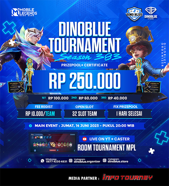 turnamen ml mlbb mole mobile legends juni 2024 dino blue season 383 poster