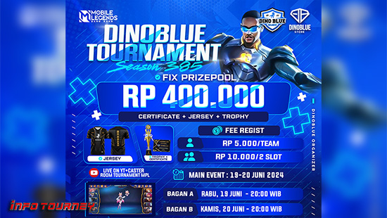 turnamen ml mlbb mole mobile legends juni 2024 dino blue season 385 logo