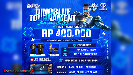 turnamen ml mlbb mole mobile legends juni 2024 dino blue season 389 logo