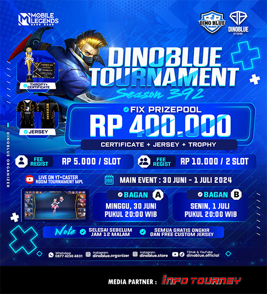 turnamen ml mlbb mole mobile legends juni 2024 dino blue season 392 poster