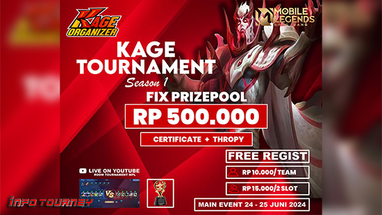 turnamen ml mlbb mole mobile legends juni 2024 kage organizer season 1 logo