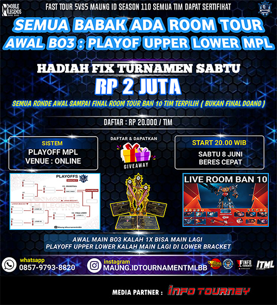 turnamen ml mlbb mole mobile legends juni 2024 maung id season 110 poster 1