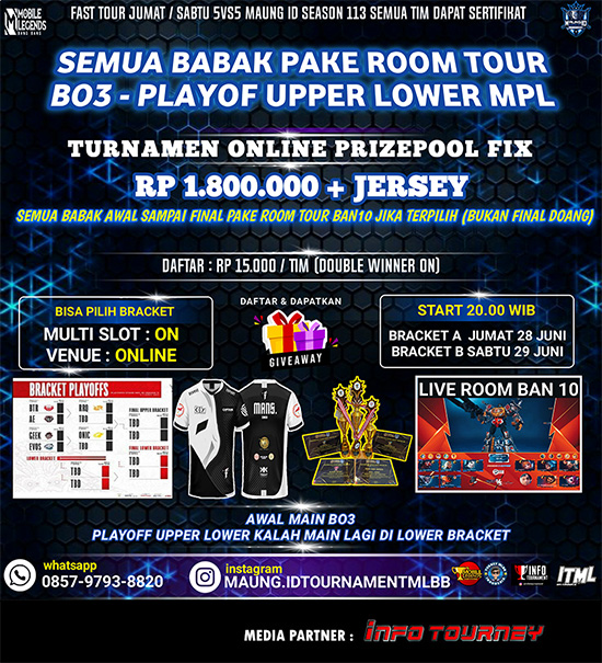 turnamen ml mlbb mole mobile legends juni 2024 maung id season 113 poster
