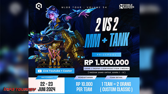 turnamen ml mlbb mole mobile legends juni 2024 nine tour 2vs2 marksman tank season 54 logo