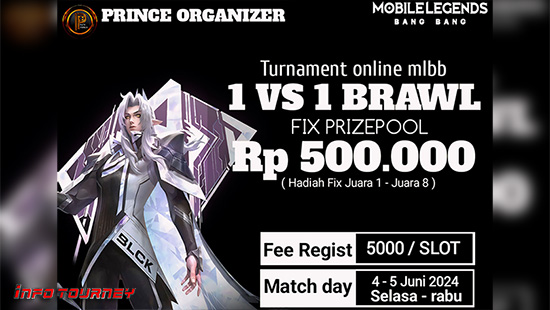 turnamen ml mlbb mole mobile legends juni 2024 prince organizer 1vs1 brawl season 55 logo