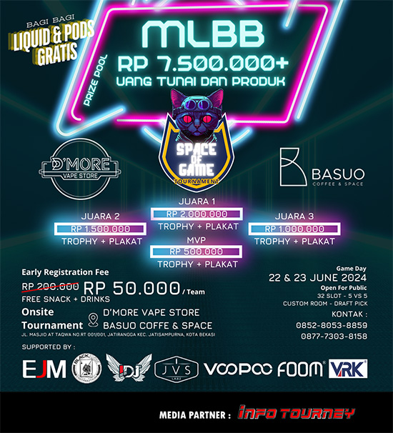 turnamen ml mlbb mole mobile legends juni 2024 space of game poster 1