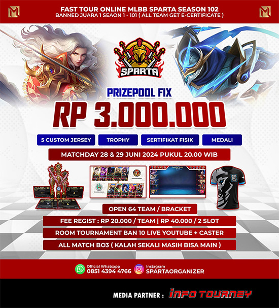 turnamen ml mlbb mole mobile legends juni 2024 sparta organizer season 102 poster