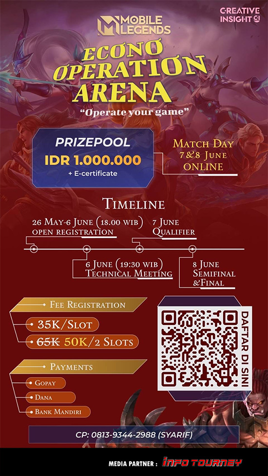 turnamen ml mlbb mole mobile legends juni 2024 econo operation arena poster