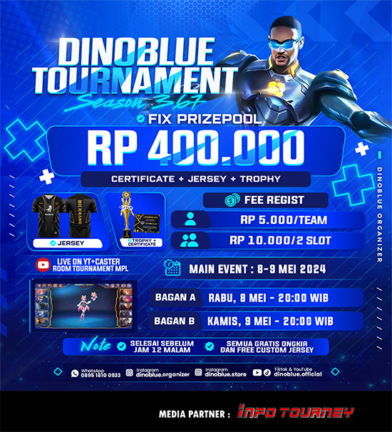 turnamen ml mlbb mole mobile legends mei 2024 dino blue season 367 poster
