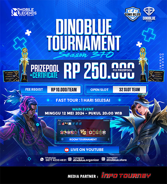 turnamen ml mlbb mole mobile legends mei 2024 dino blue season 370 poster