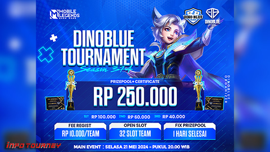 turnamen ml mlbb mole mobile legends mei 2024 dino blue season 374 logo
