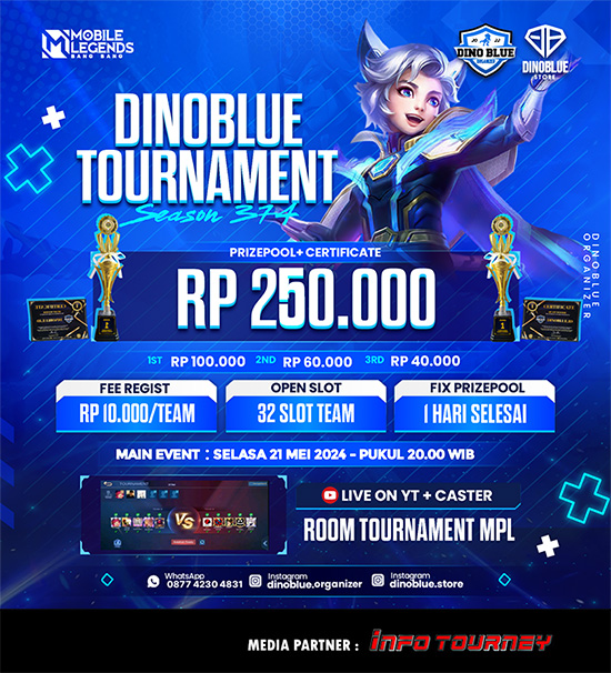 turnamen ml mlbb mole mobile legends mei 2024 dino blue season 374 poster