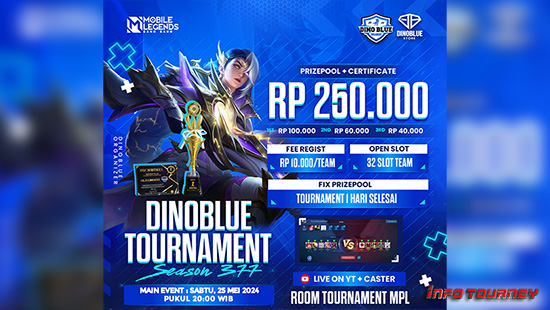 turnamen ml mlbb mole mobile legends mei 2024 dino blue season 377 logo