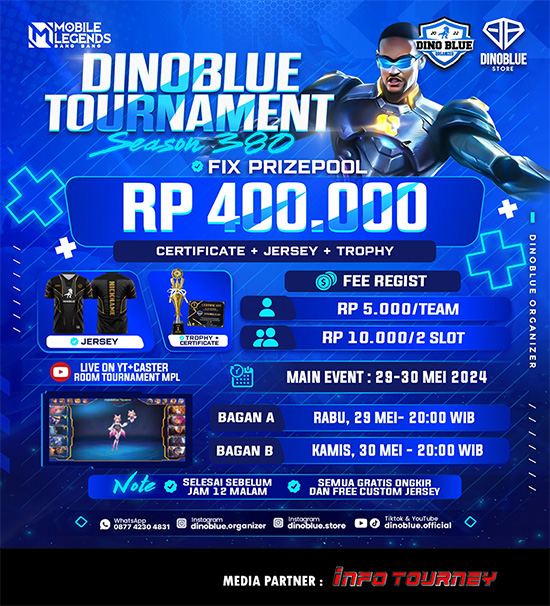 turnamen ml mlbb mole mobile legends mei 2024 dino blue season 380 poster