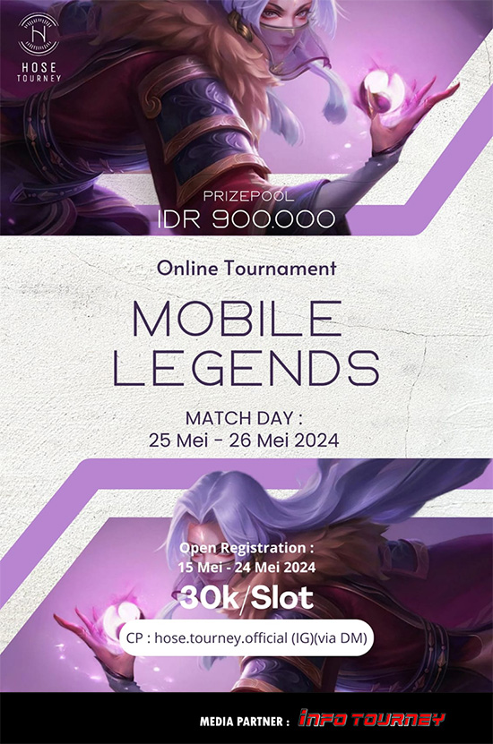 turnamen ml mlbb mole mobile legends mei 2024 hose tourney poster