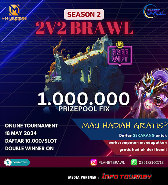 turnamen ml mlbb mole mobile legends mei 2024 planet brawl 2vs2 season 2 poster 1
