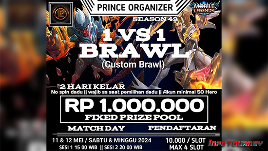 turnamen ml mlbb mole mobile legends mei 2024 prince organizer 1vs1 brawl season 49 logo